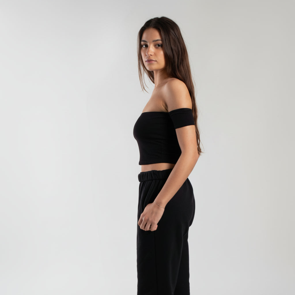 Off Shoulder Cropped Tee