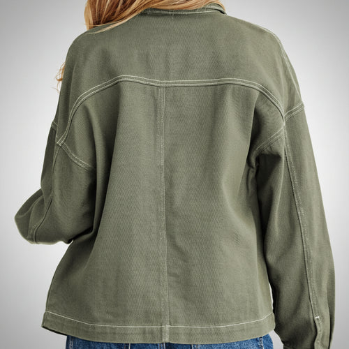 Collared Front Boyfriend Jacket