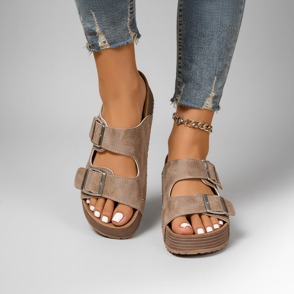 Riley Faux Suede Platform Slippers