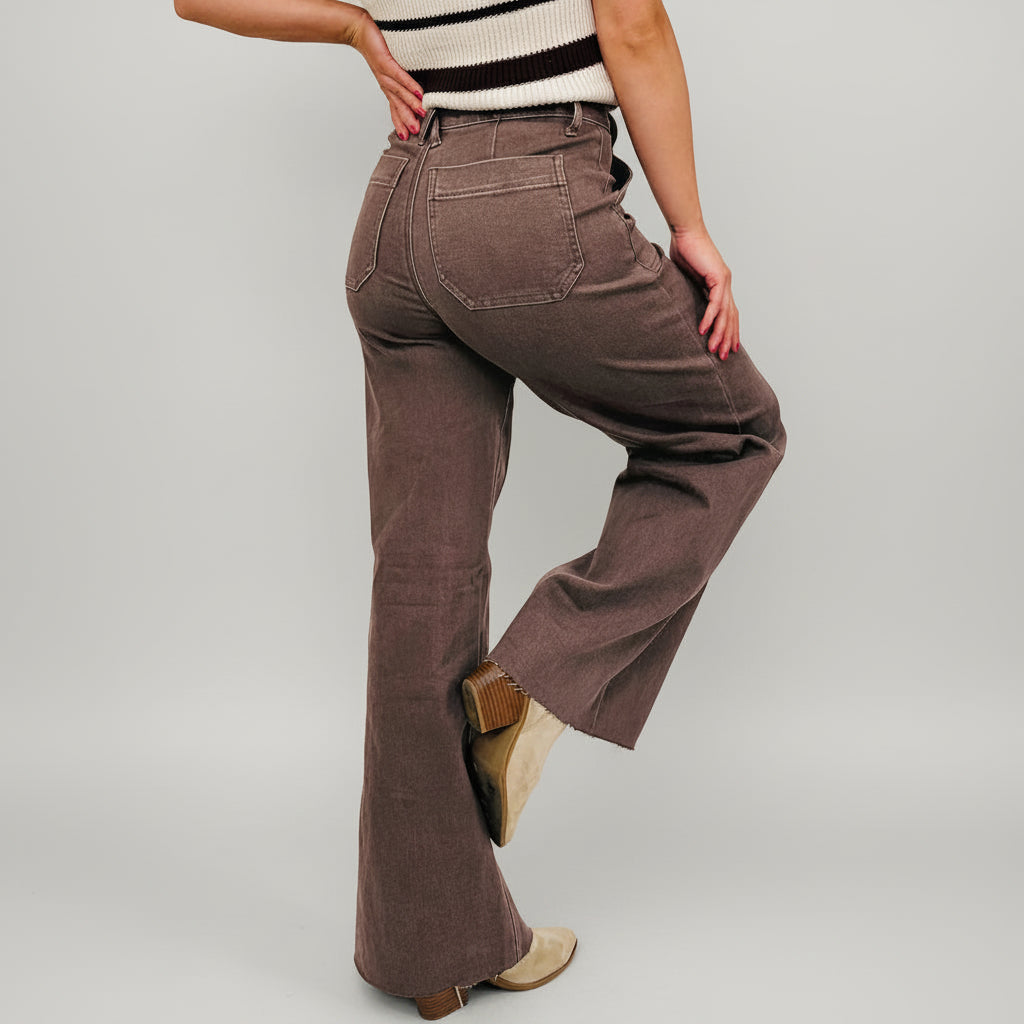 Washed Patch Loose Jeans