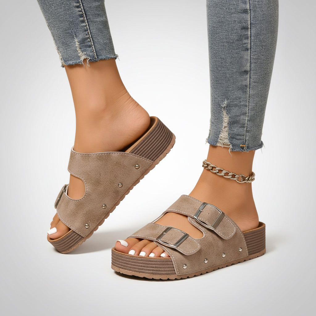 Riley Faux Suede Platform Slippers